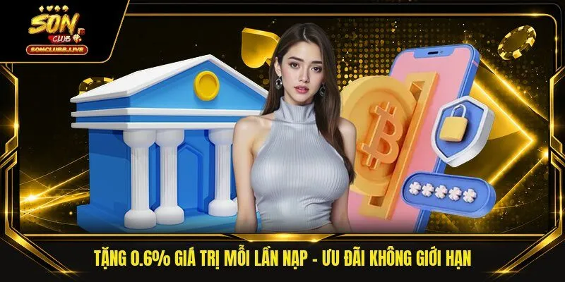 Tặng 0.6% Giá Trị Mỗi Lần Nạp | Ưu Đãi Không Giới Hạn 